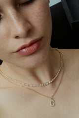 Pave Dome Letter C Necklace - PRMAL