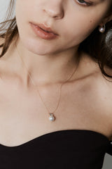 Pearl Oval Diamond Necklace - PRMAL