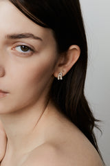 Pave Dome Letter A Earring - PRMAL