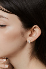 Pave Dome Letter A Earring - PRMAL