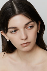 Pave Dome Letter C Earring - PRMAL