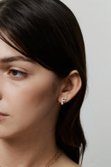 Pave Dome Letter F Earring - PRMAL