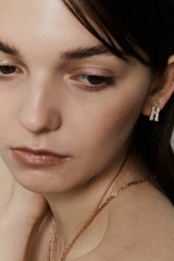 Pave Dome Letter Earring