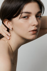 Pave Dome Letter K Earring - PRMAL