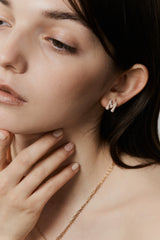 Pave Dome Letter M Earring - PRMAL