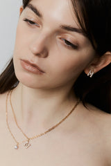 Pave Dome Letter M Earring - PRMAL