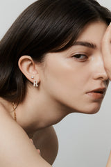 Pave Dome Letter R Earring - PRMAL