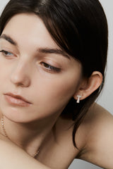 Pave Dome Letter Earring