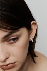 Pave Dome Letter Earring