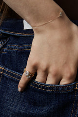 0.3ct Pear Wave Pinky Ring - PRMAL