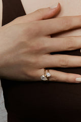 0.3ct Pear Wave Pinky Ring - PRMAL