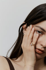 1ct Pear Wave Pinky Ring - PRMAL