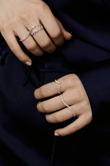 Bold Wave Double Finger Ring - PRMAL