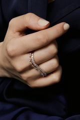 Bold Wave Double Finger Ring - PRMAL