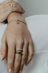 Pave Dome Letter D Bracelet - PRMAL