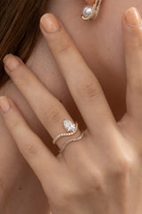 1ct Pear Wave Ring - PRMAL