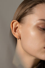 Glacier Floating Emerald Hoop Earring - PRMAL