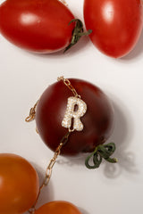 Pave Dome Letter Trace Bracelet - PRMAL