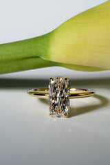 2ct Vertical Cushion Diamond Ring - PRMAL