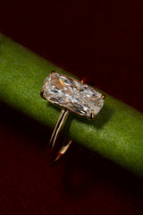 2ct Vertical Cushion Diamond Ring - PRMAL