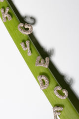 Pave Dome Letter E Earring - PRMAL