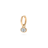 0.3ct Oval Diamond Hoop Charm - PRMAL