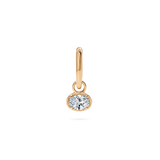 0.3ct Oval Diamond Hoop Charm - PRMAL