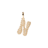 Pave Dome Letter Charm
