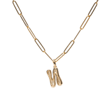 Pave Dome Letter Necklace - PRMAL