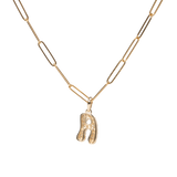 Pave Dome Letter A Necklace