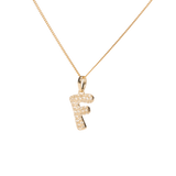 Pave Dome Letter F Necklace