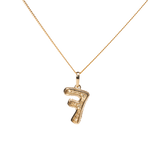 Pave Dome Letter F Necklace