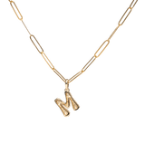 Pave Dome Letter M Necklace