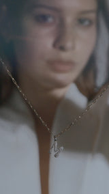 Pave Dome Letter Necklace - PRMAL