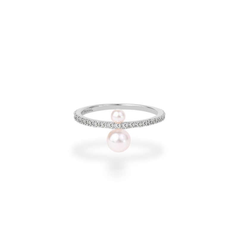 Twin Pearl Pave Ring - PRMAL