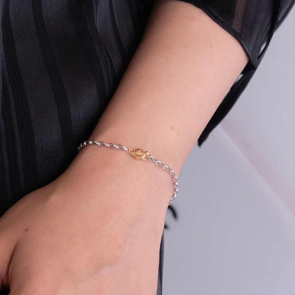 Button hotsell bracelet silver
