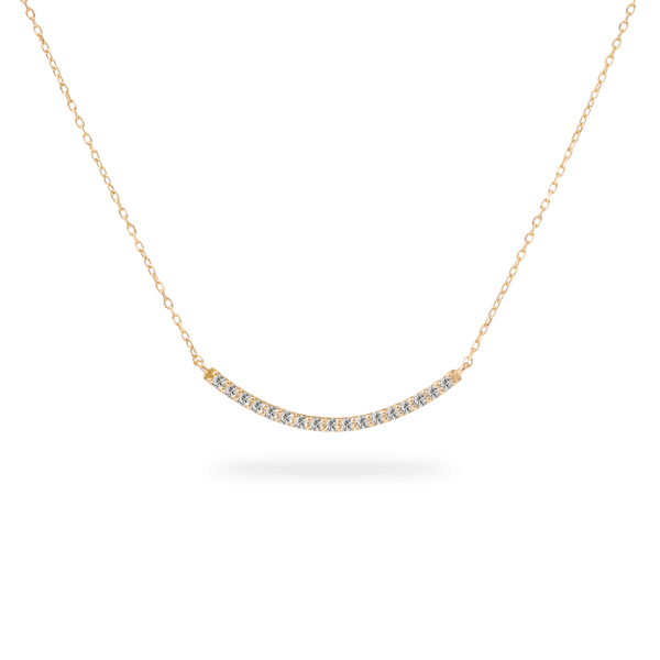 Pave Long Curve Necklace - PRMAL