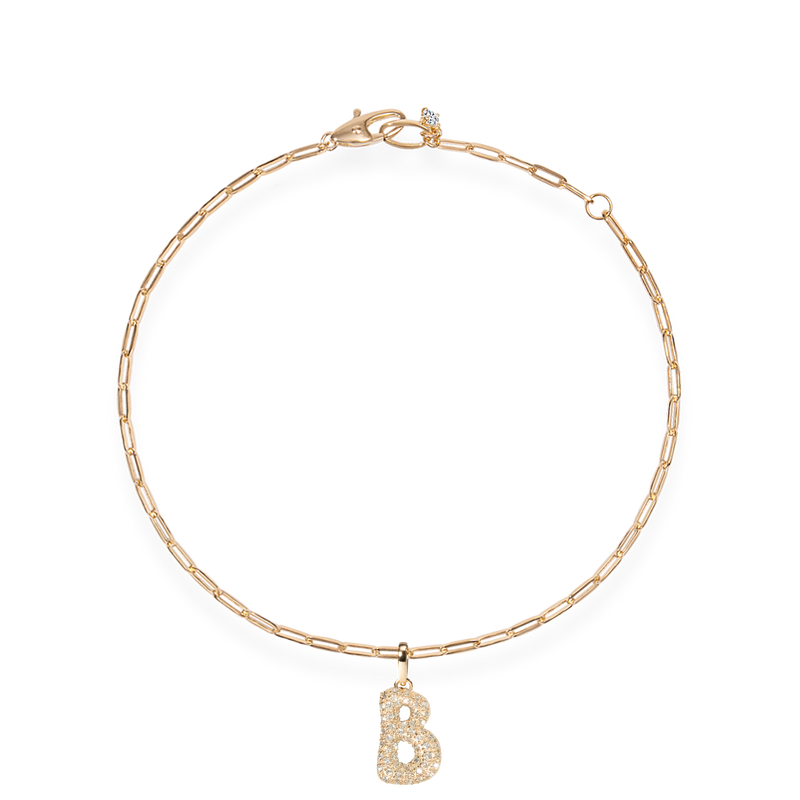 Pave Dome Letter B Bracelet - PRMAL