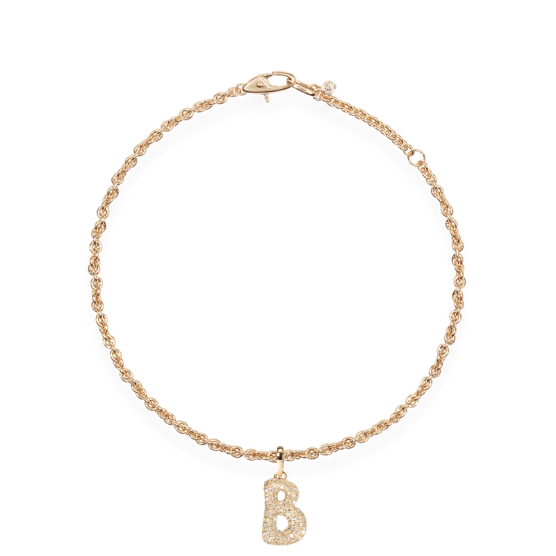 Pave Dome Letter B Bracelet - PRMAL