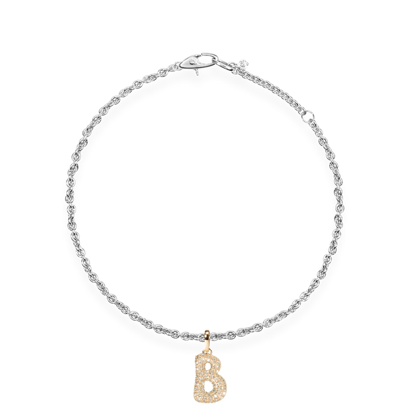 Pave Dome Letter B Bracelet - PRMAL