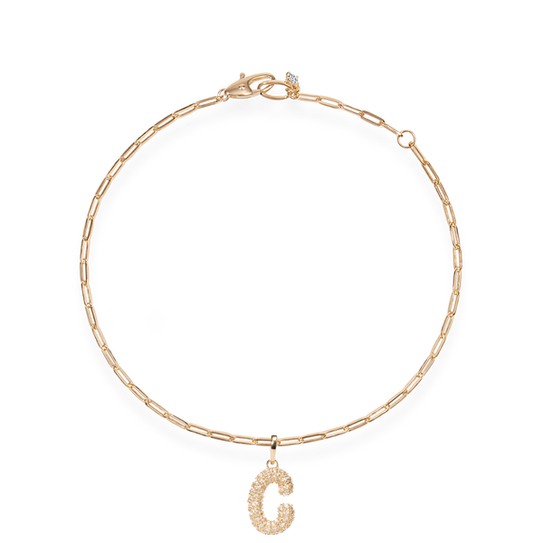 Pave Dome Letter C Bracelet - PRMAL