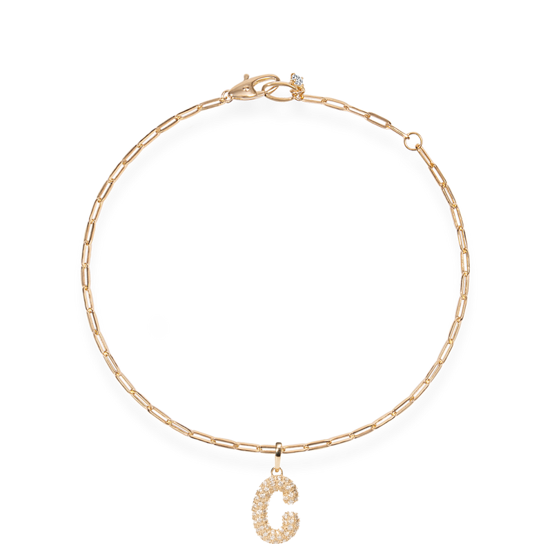 Pave Dome Letter Bracelet - PRMAL
