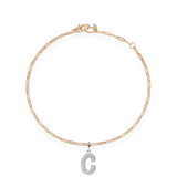 Pave Dome Letter C Bracelet - PRMAL