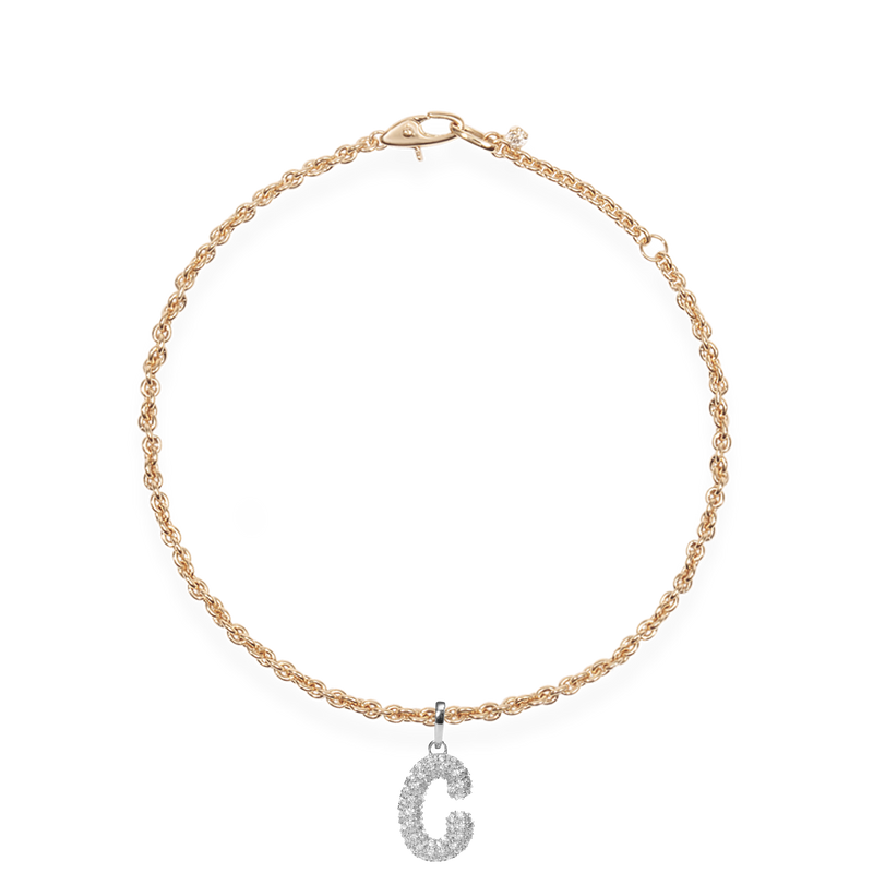 Pave Dome Letter C Bracelet - PRMAL