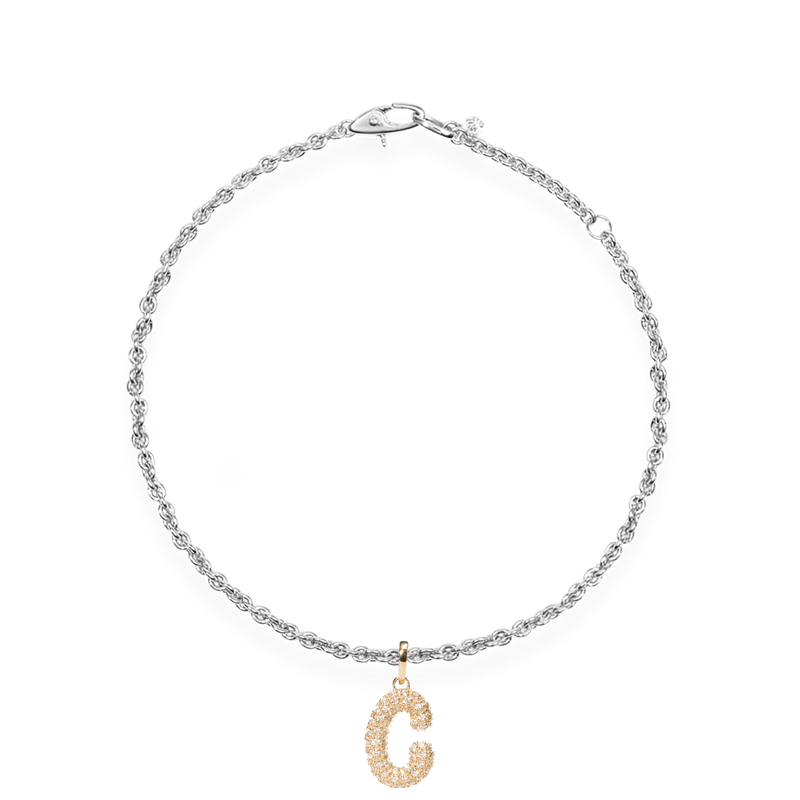 Pave Dome Letter C Bracelet - PRMAL