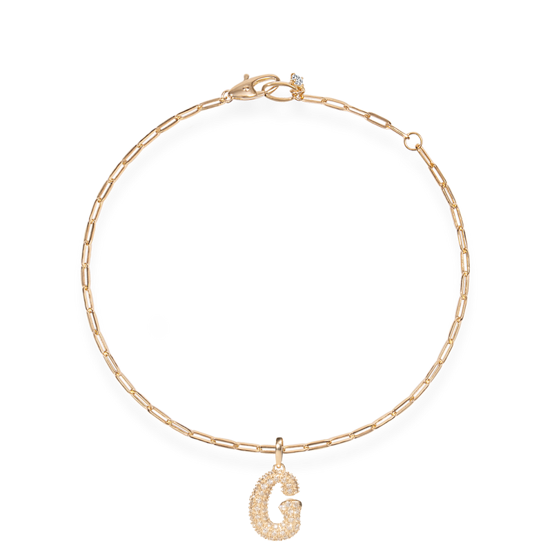 Pave Dome Letter Bracelet - PRMAL