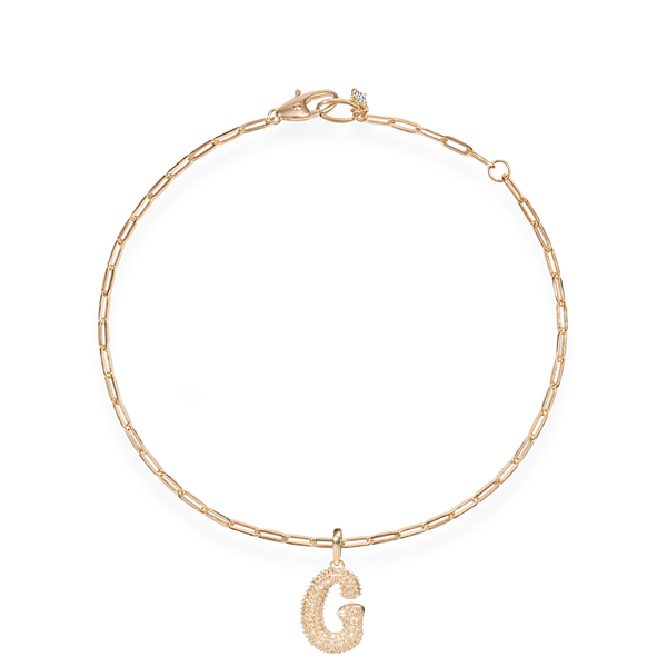 Pave Dome Letter G Bracelet - PRMAL