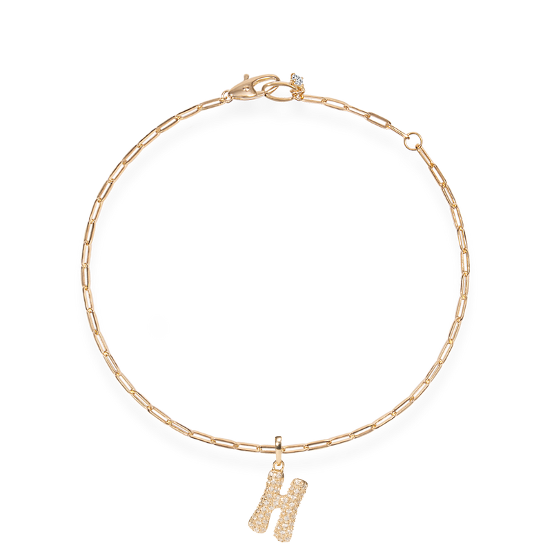 Pave Dome Letter Bracelet - PRMAL