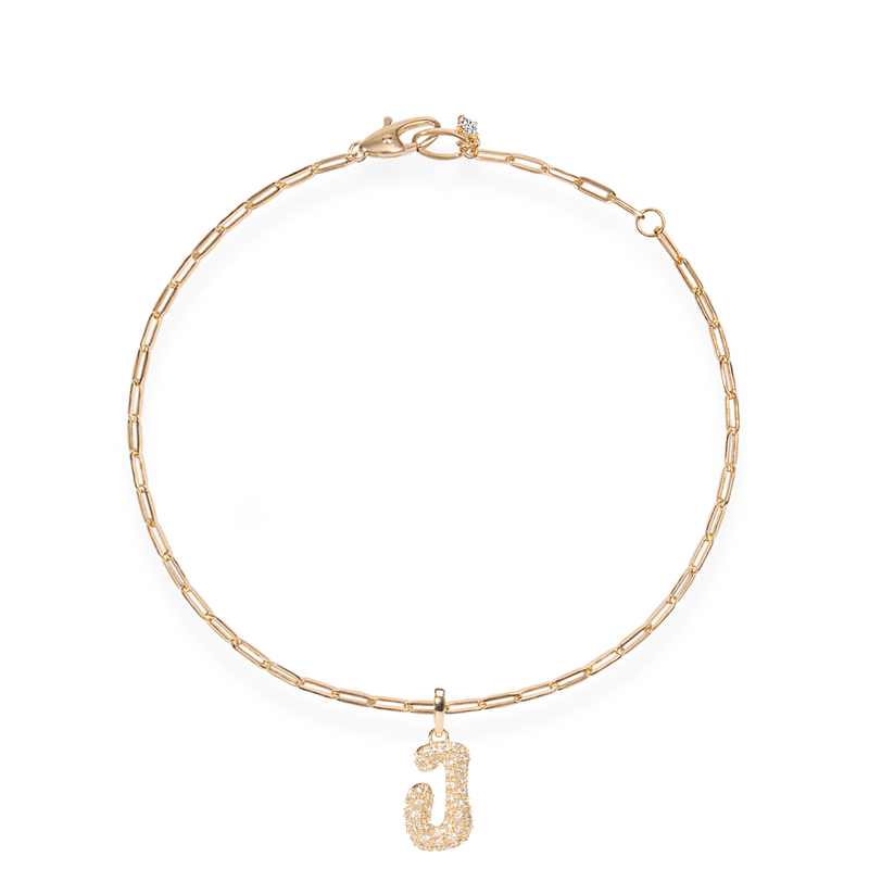 Pave Dome Letter Bracelet - PRMAL