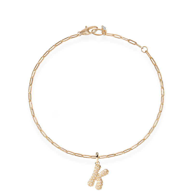 Pave Dome Letter Bracelet - PRMAL